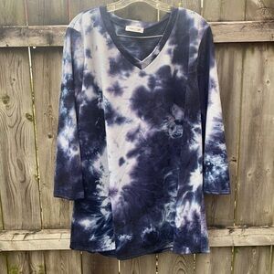 Cream and Sugar marble print top sz 2X